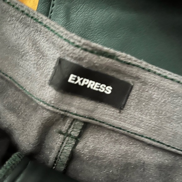 Express forest green leather pants - Picture 3 of 4
